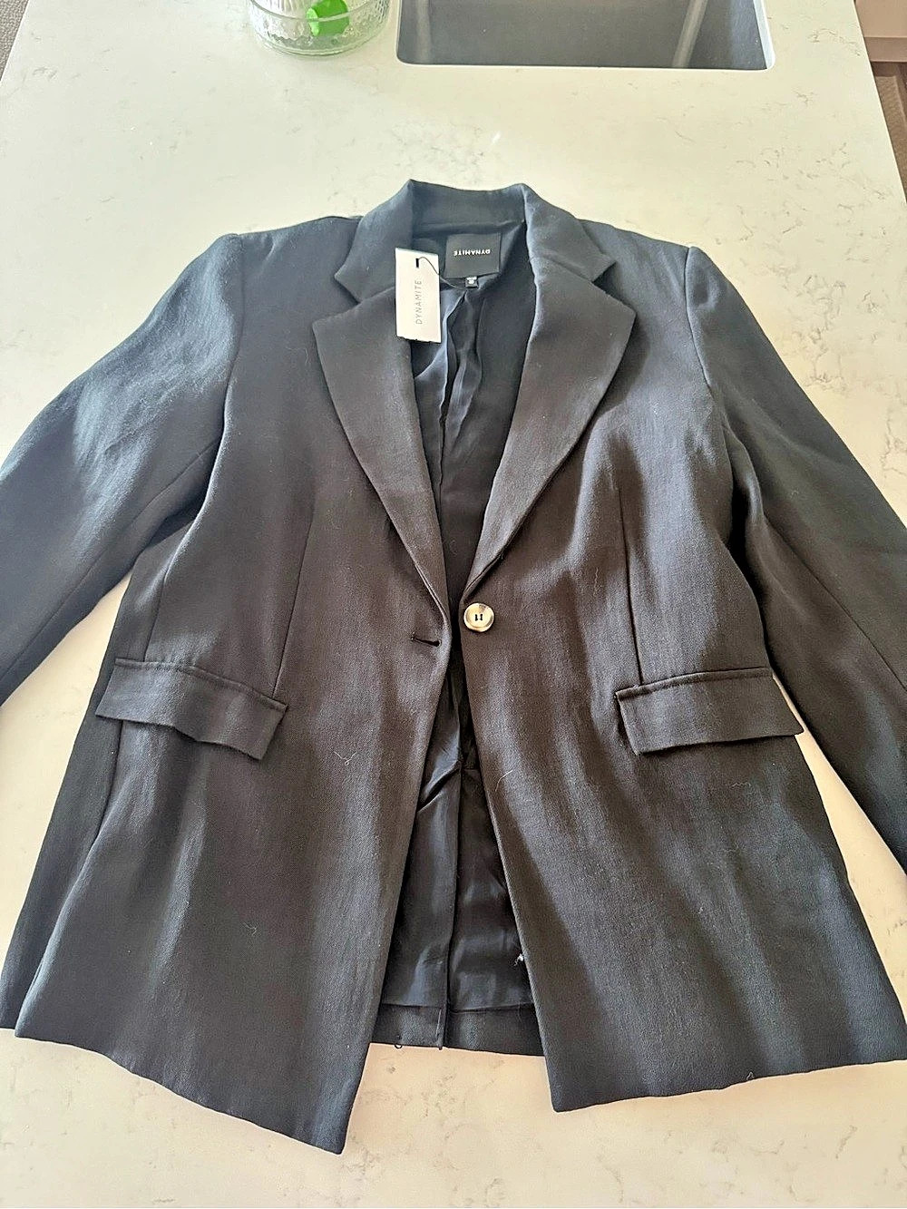 Dynamite The Straight Blazer in Black Size Small